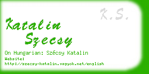 katalin szecsy business card
