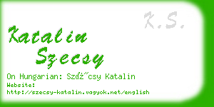 katalin szecsy business card